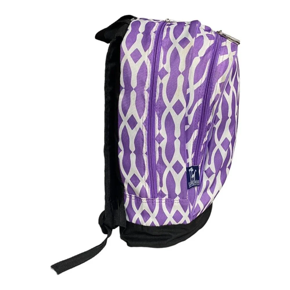 Wildkin Kids Zip 2 Compartment Backpack Overnight School Bag Purple Wishbone EUC